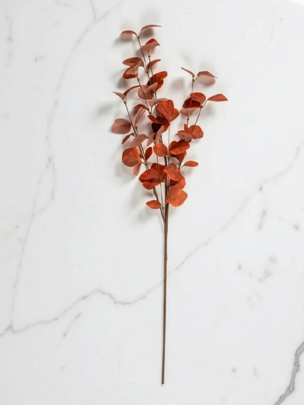 Set/6 Orange Faux Eucalyptus Leaf Sprays